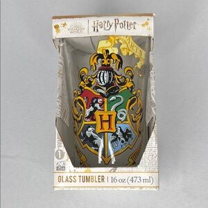 Harry Potter Glass Tumbler with Hogwarts Crest